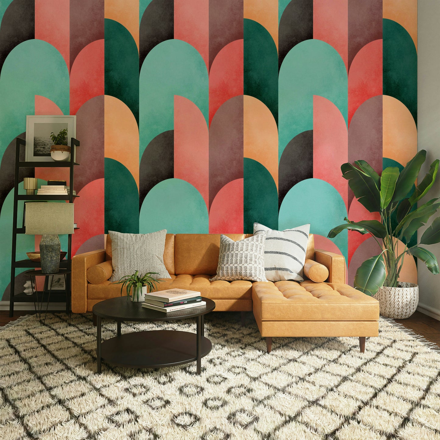 Mid Mod Geometry Sunrise Wallpaper⁠