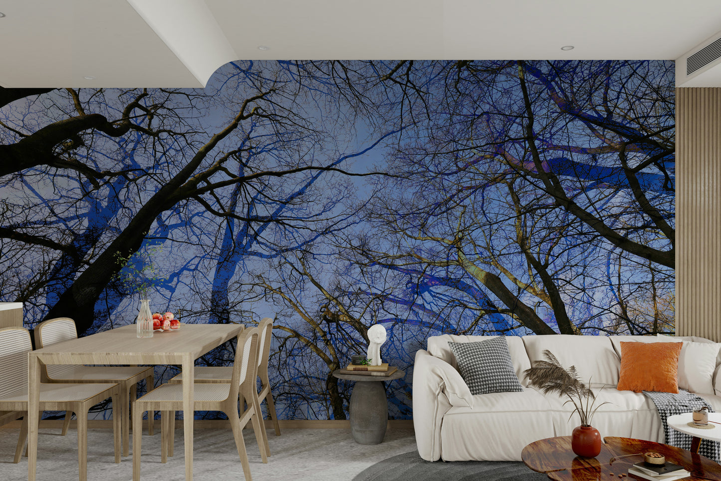 Skyward View: Abstract Tree Canopy Art Print Wall Mural