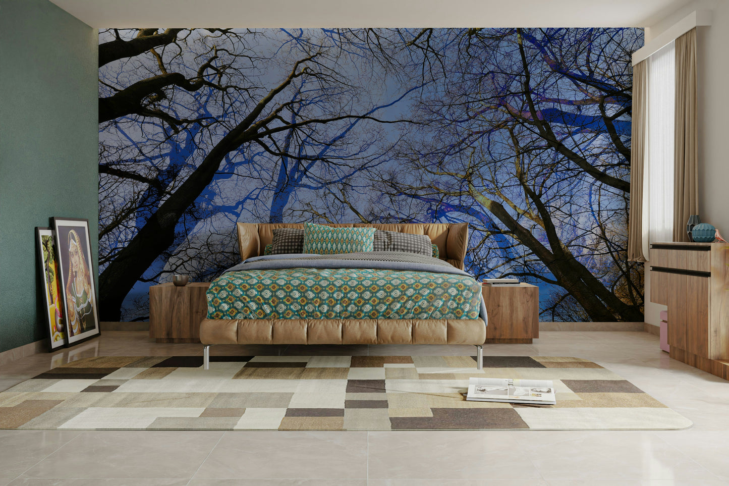 Skyward View: Abstract Tree Canopy Art Print Wall Mural