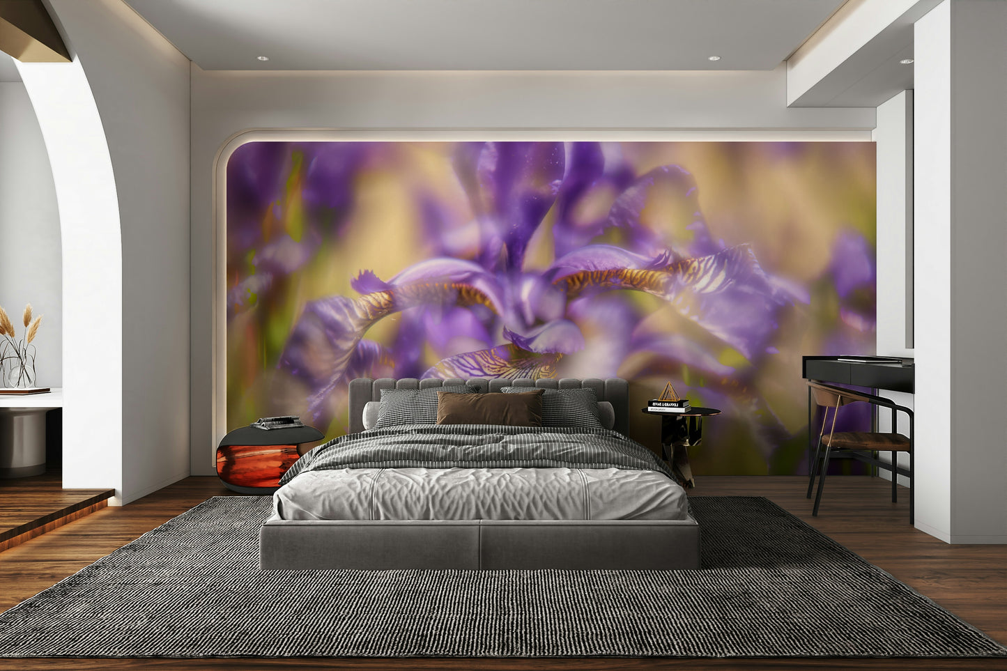 Ethereal Purple Iris Art Print | Delicate Floral Photography | Nature Wall Decor Wall Mural