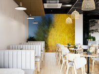 A large-scale abstract art print of a natural scene.

