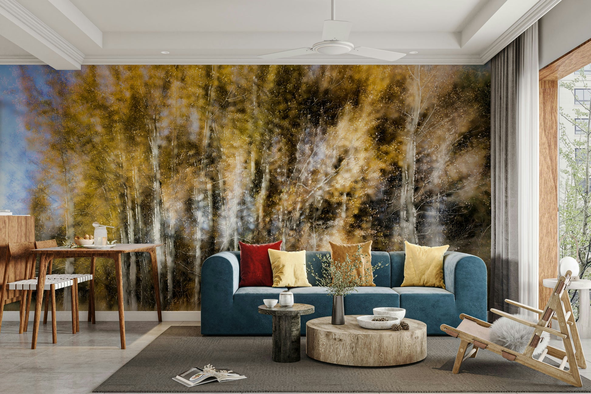 A large-scale art print of a natural scene.

