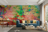 A close-up view of the detailed photography of the autumn leaves.

