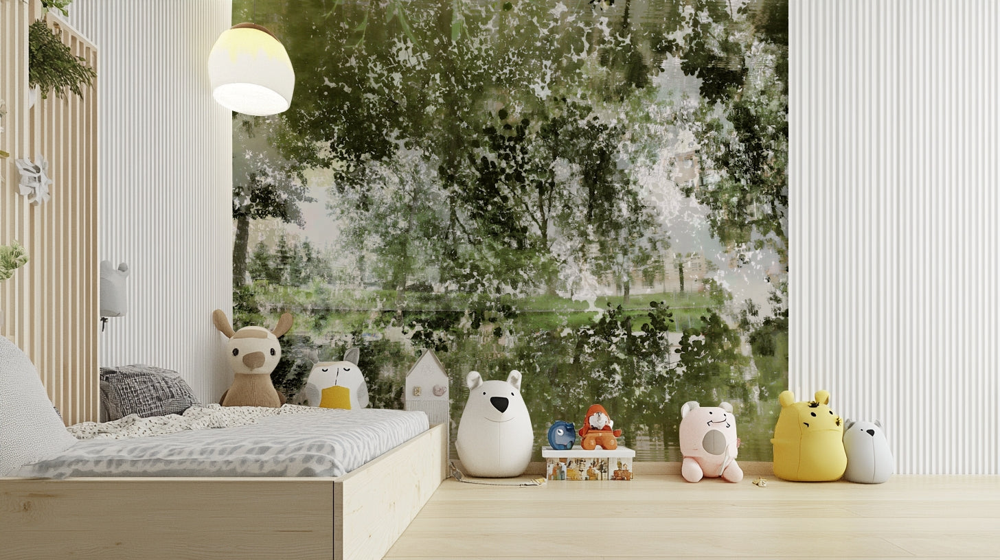 fluid and peaceful greenery wallpaper

