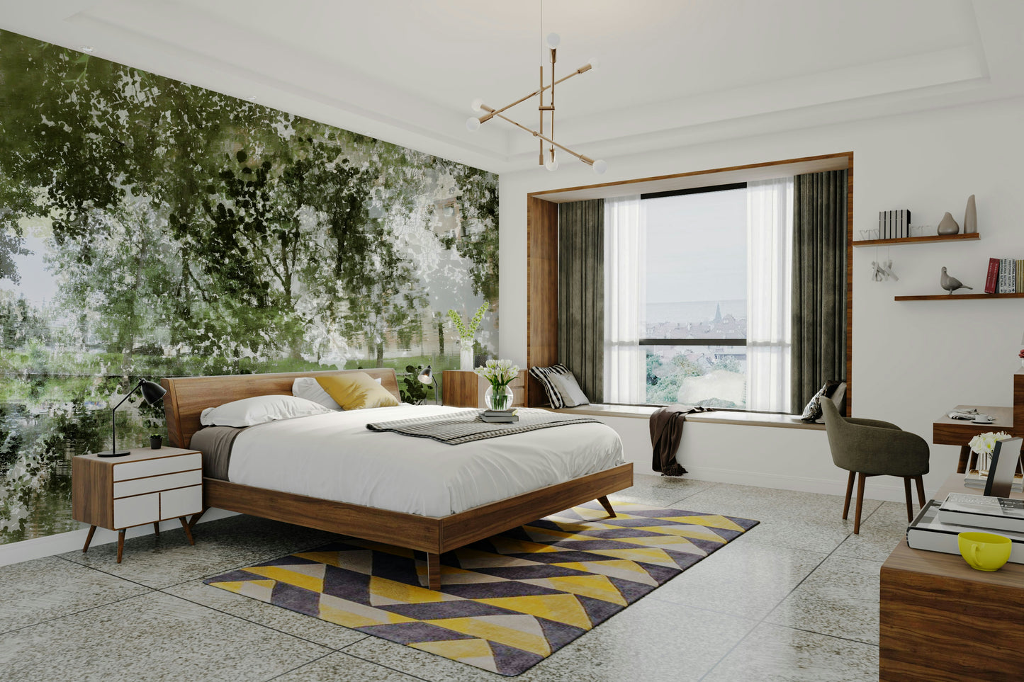 a painting of an abstract reflection

