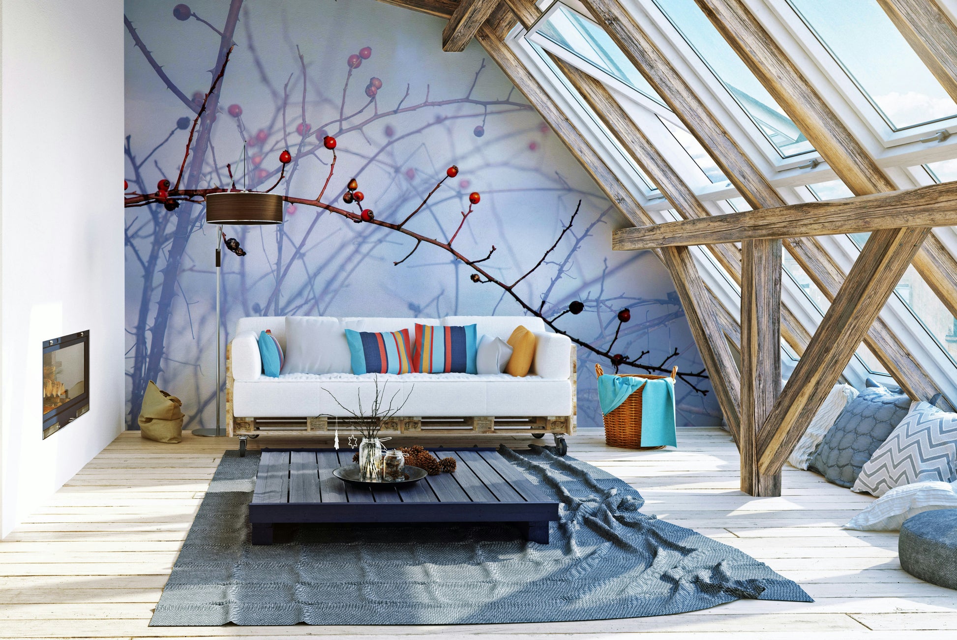 Botanical mural for quiet spaces
