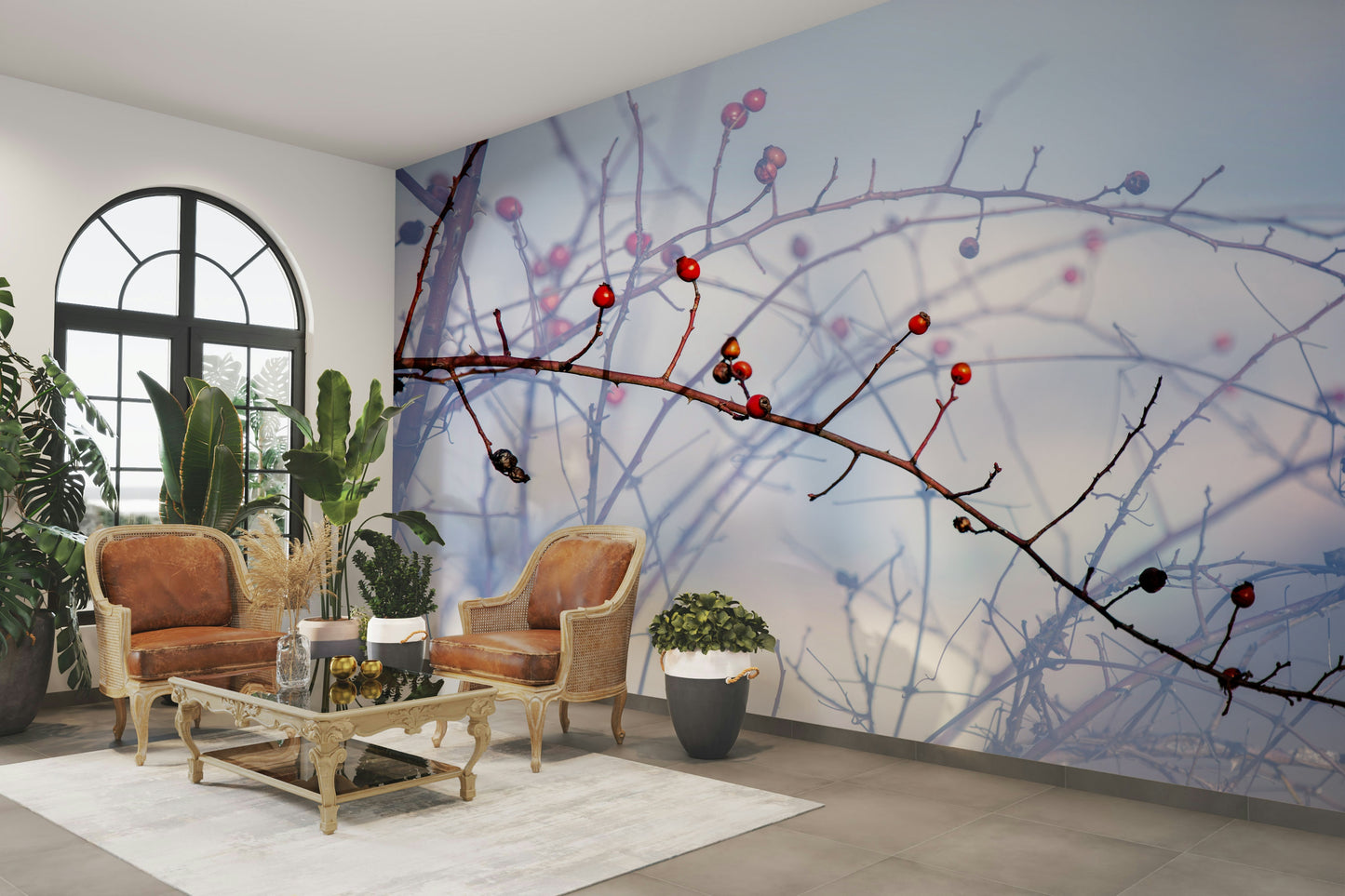 Minimal winter branches wallpaper
