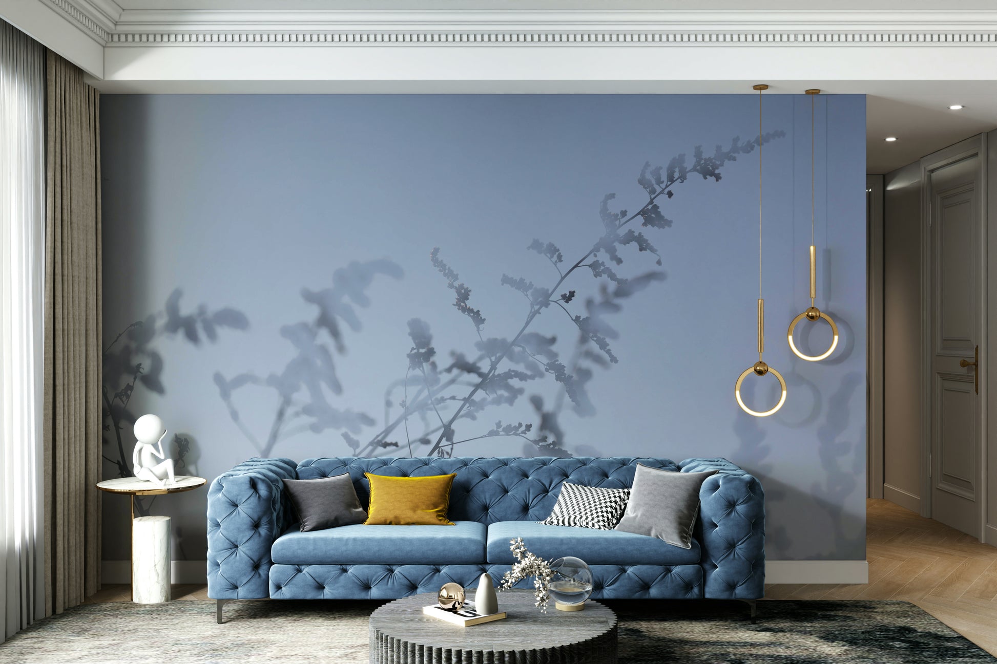 Organic floral wallpaper for interiors
