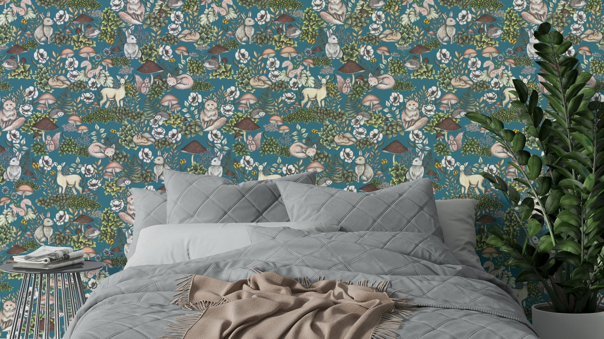 Woodland animal mural wallpaper
