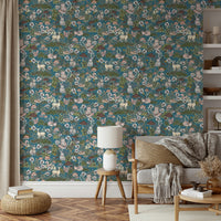 Fox and squirrel wallpaper mural
