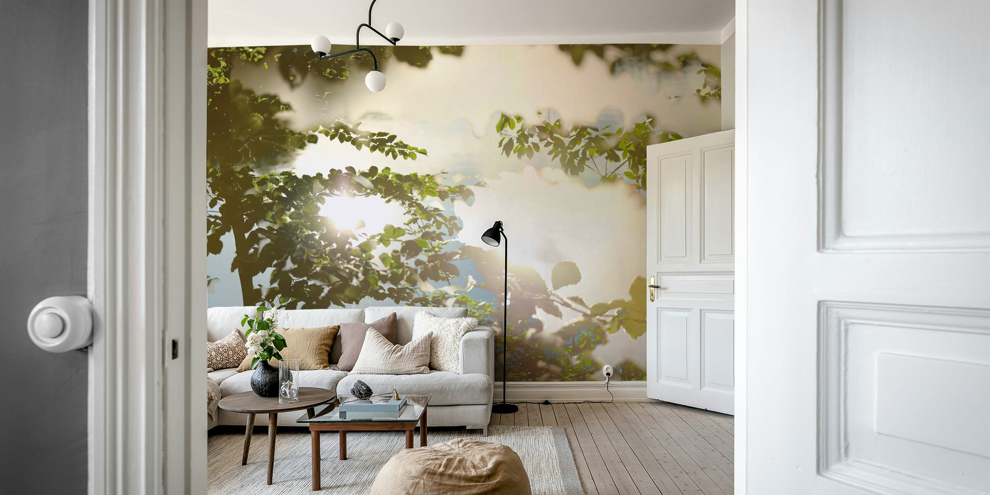 Tranquil outdoor mural for walls
