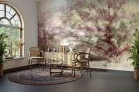 Muted tones forest mural wallpaper
