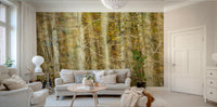 Blurred autumn forest mural wallpaper
