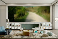 Winding rural trail wall wallpaper
