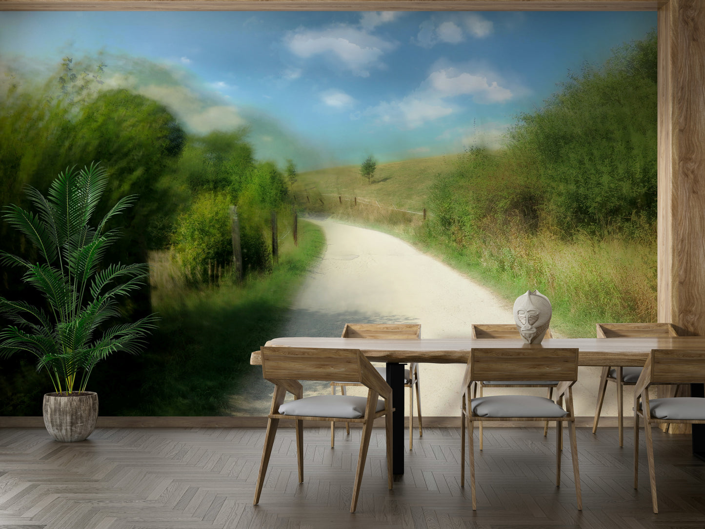 Tranquil countryside wall mural
