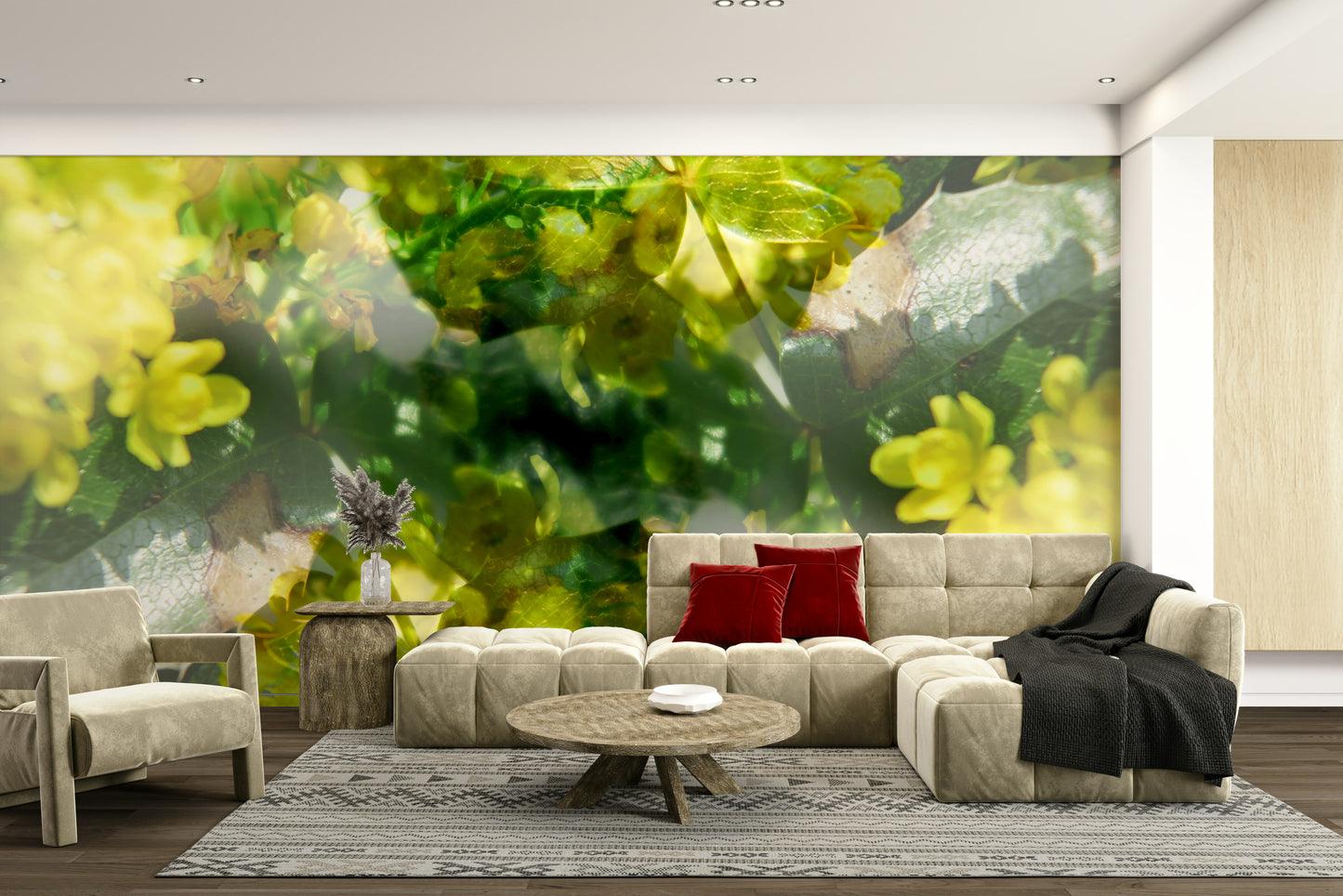 Nature-inspired abstract mural design
