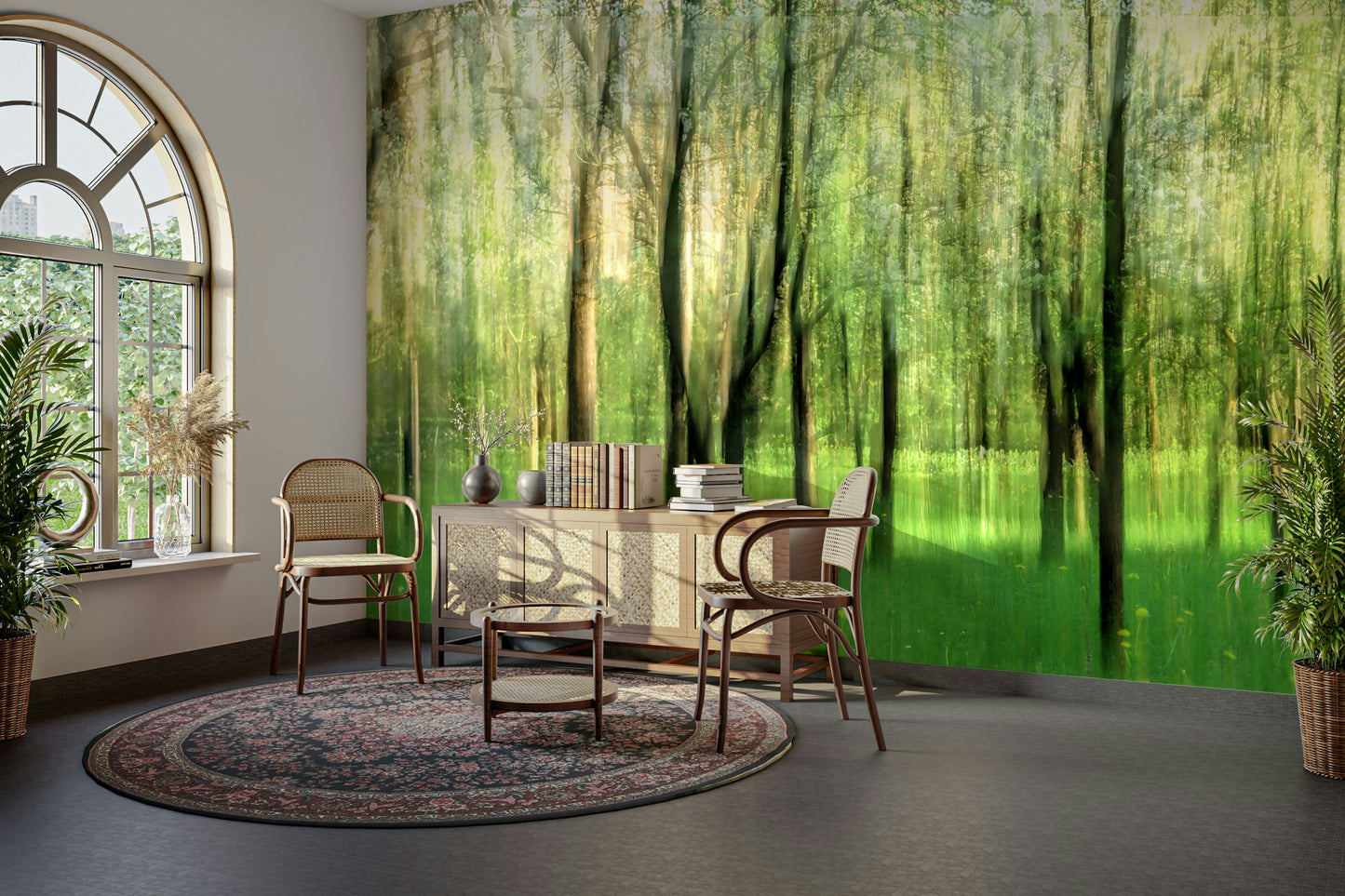Soothing green background mural
