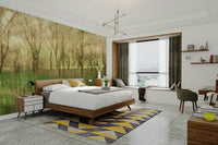 Soft green forest wall art
