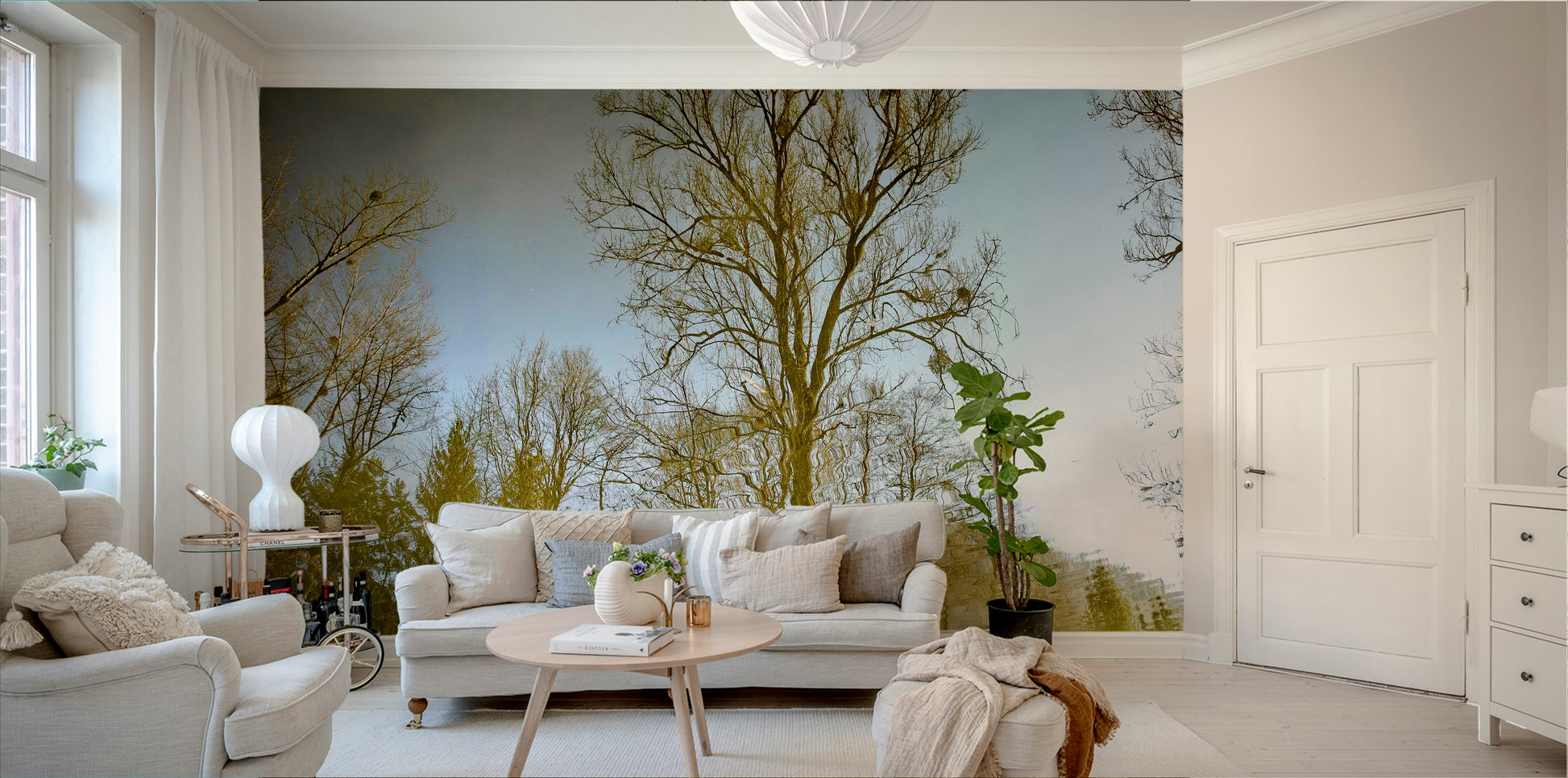 Nature photography tree mural
