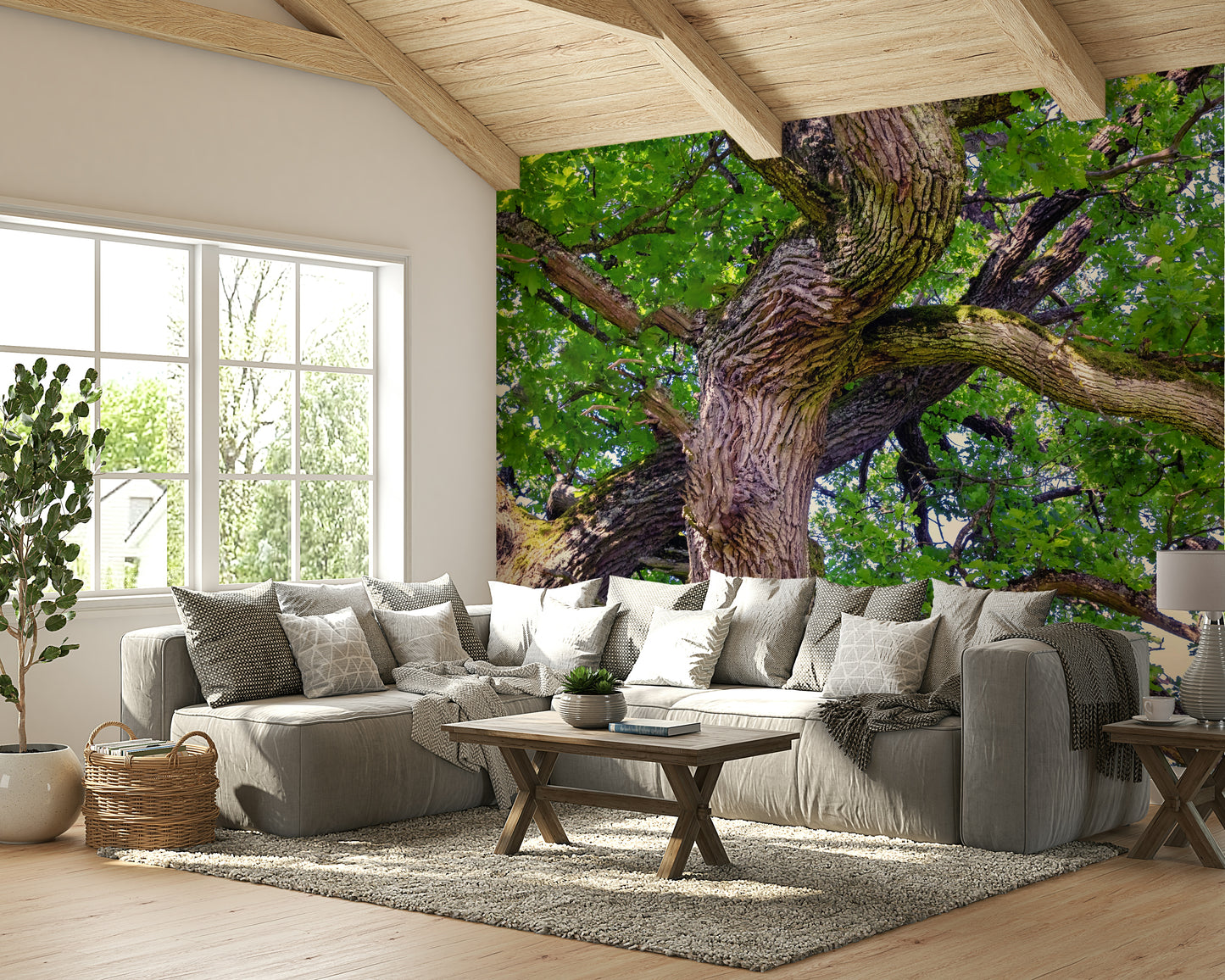 Textured foliage wallpaper for walls
