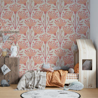 Eucalyptus and soft orange wall mural

