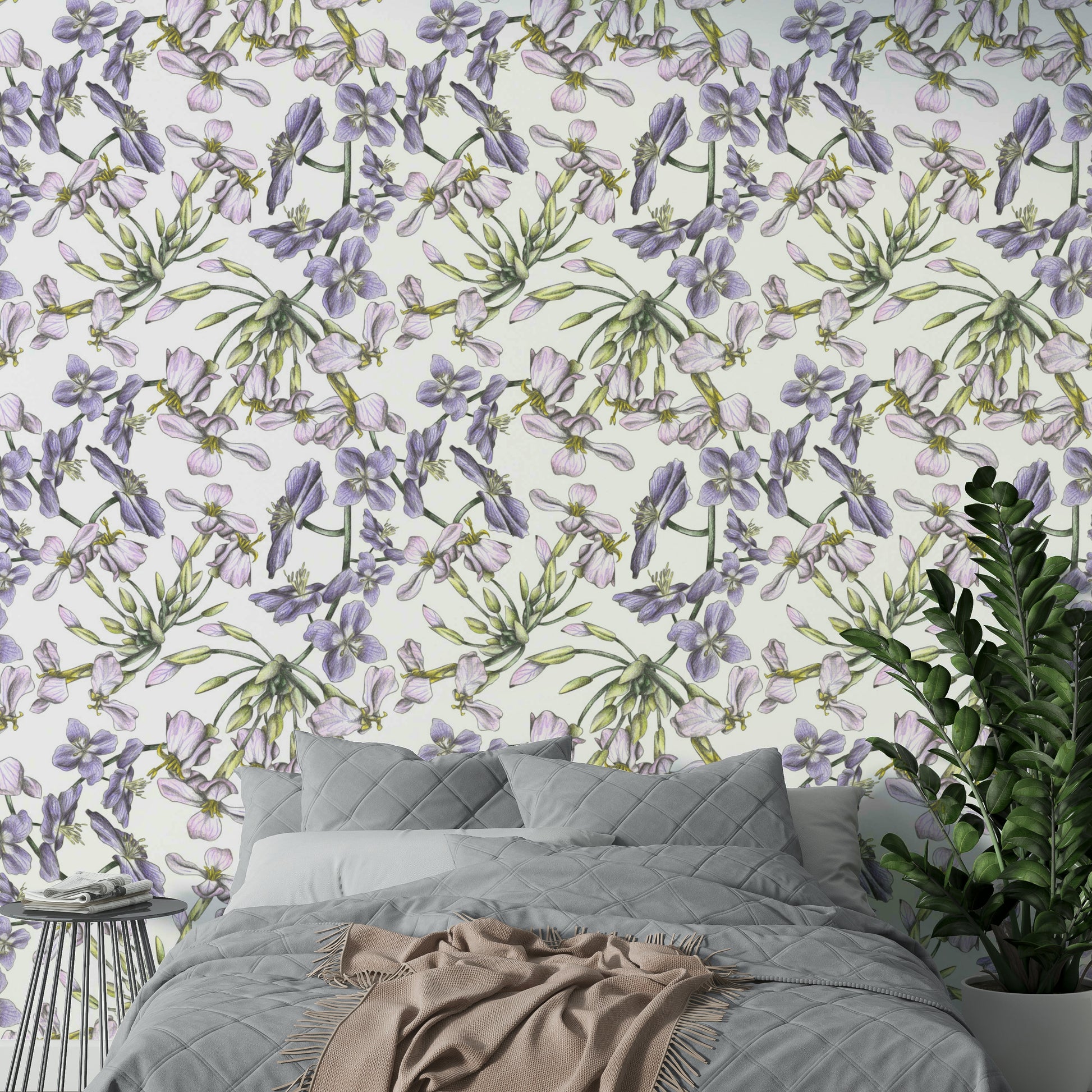 Soft purple and pink flowers design
