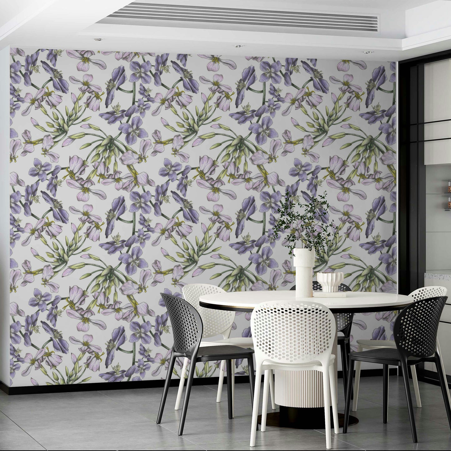 Vintage floral wallpaper mural
