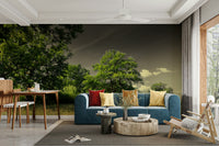 Tree line with moody sky mural

