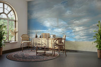 Calm terrain and sky mural
