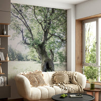 Warm nature-inspired mural wallpaper
