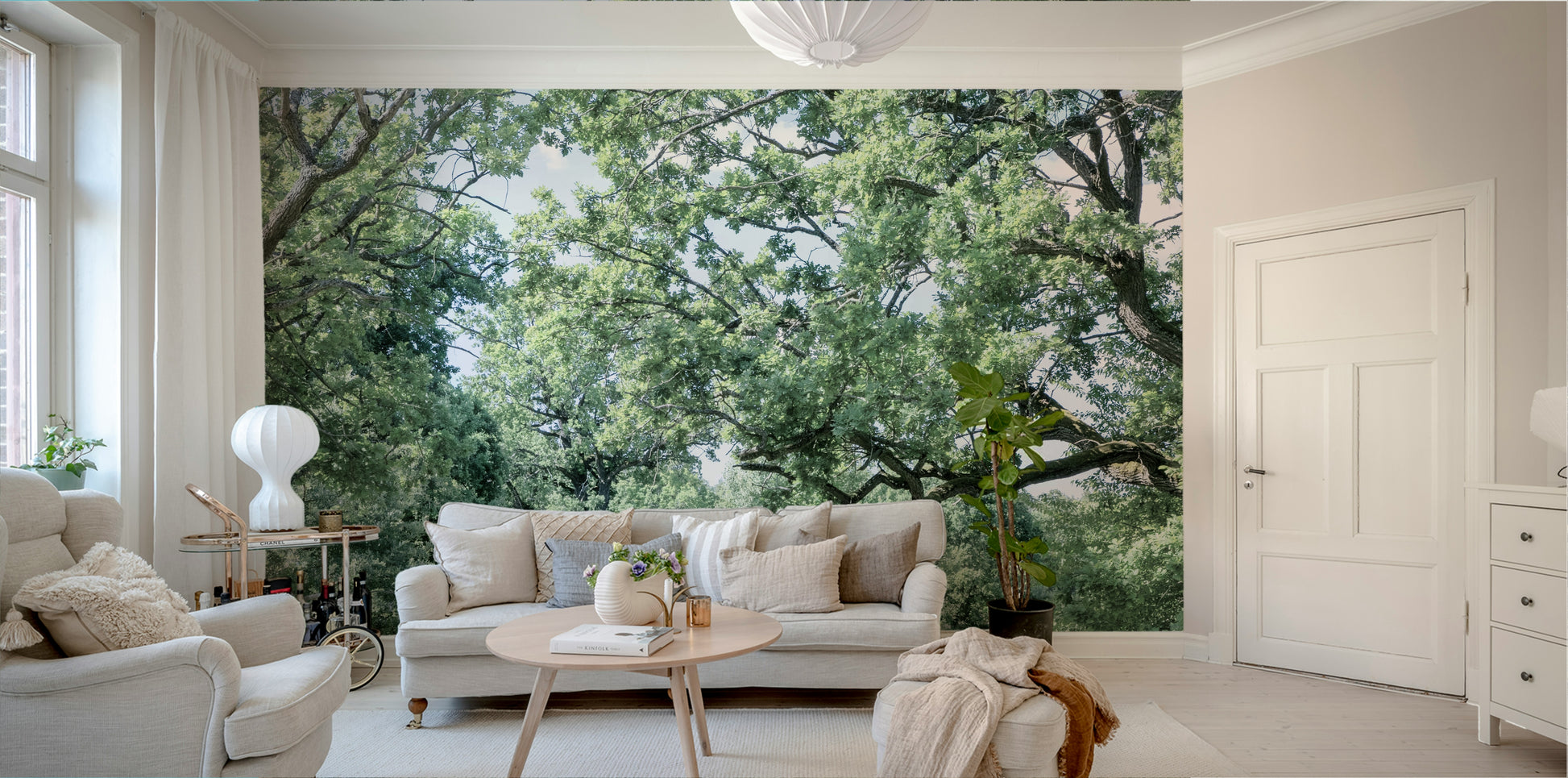 Quiet trees and field wallpaper
