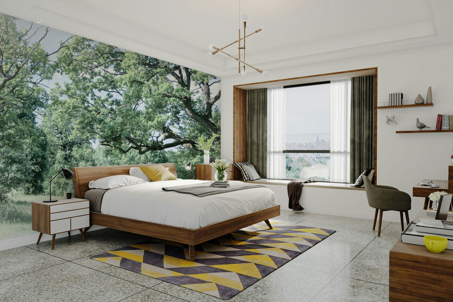 Natural field and tree wall art
