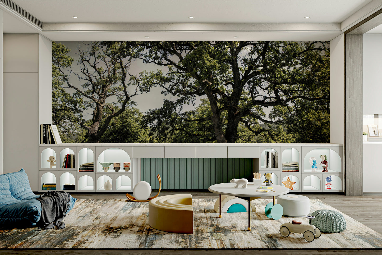 Quiet oak tree scene wallpaper
