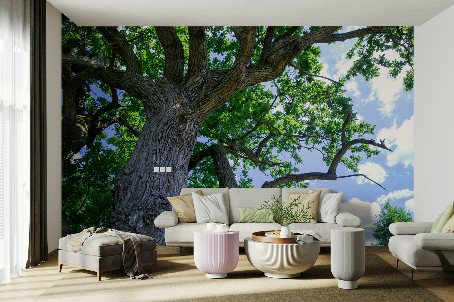 Grounded oak tree wall art
