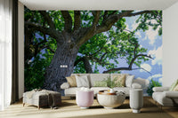 Grounded oak tree wall art
