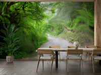 Green scenery mural for interiors
