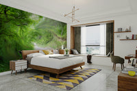 Quiet road scene mural wallpaper
