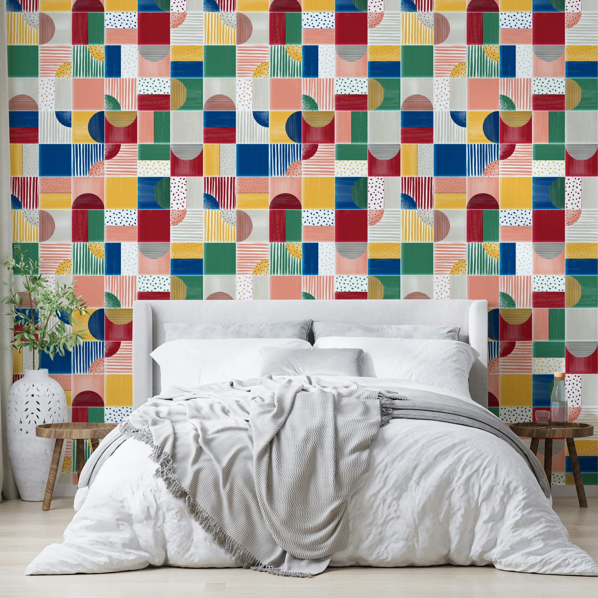 Hand-painted party wall mural
