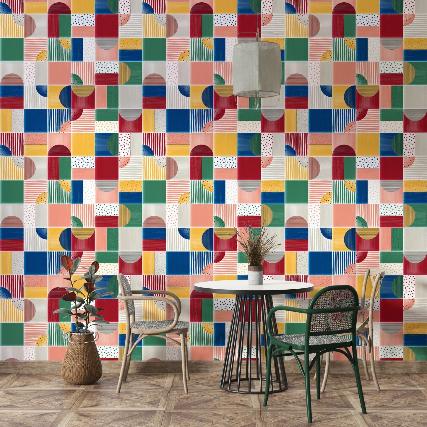 Colorful fiesta-inspired wallpaper
