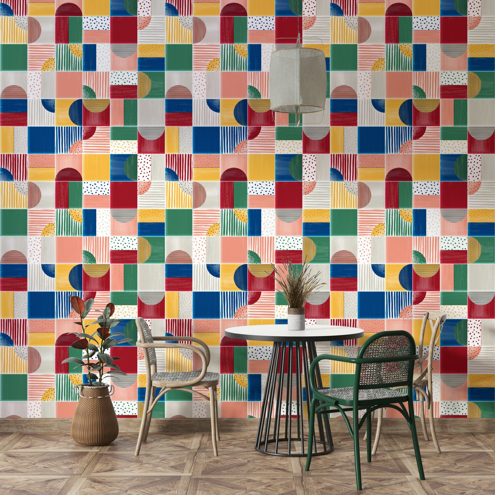 Colorful fiesta-inspired wallpaper
