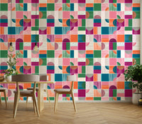 Modern tile kids wallpaper mural
