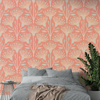 Hand-drawn style floral and leaf motifs.

