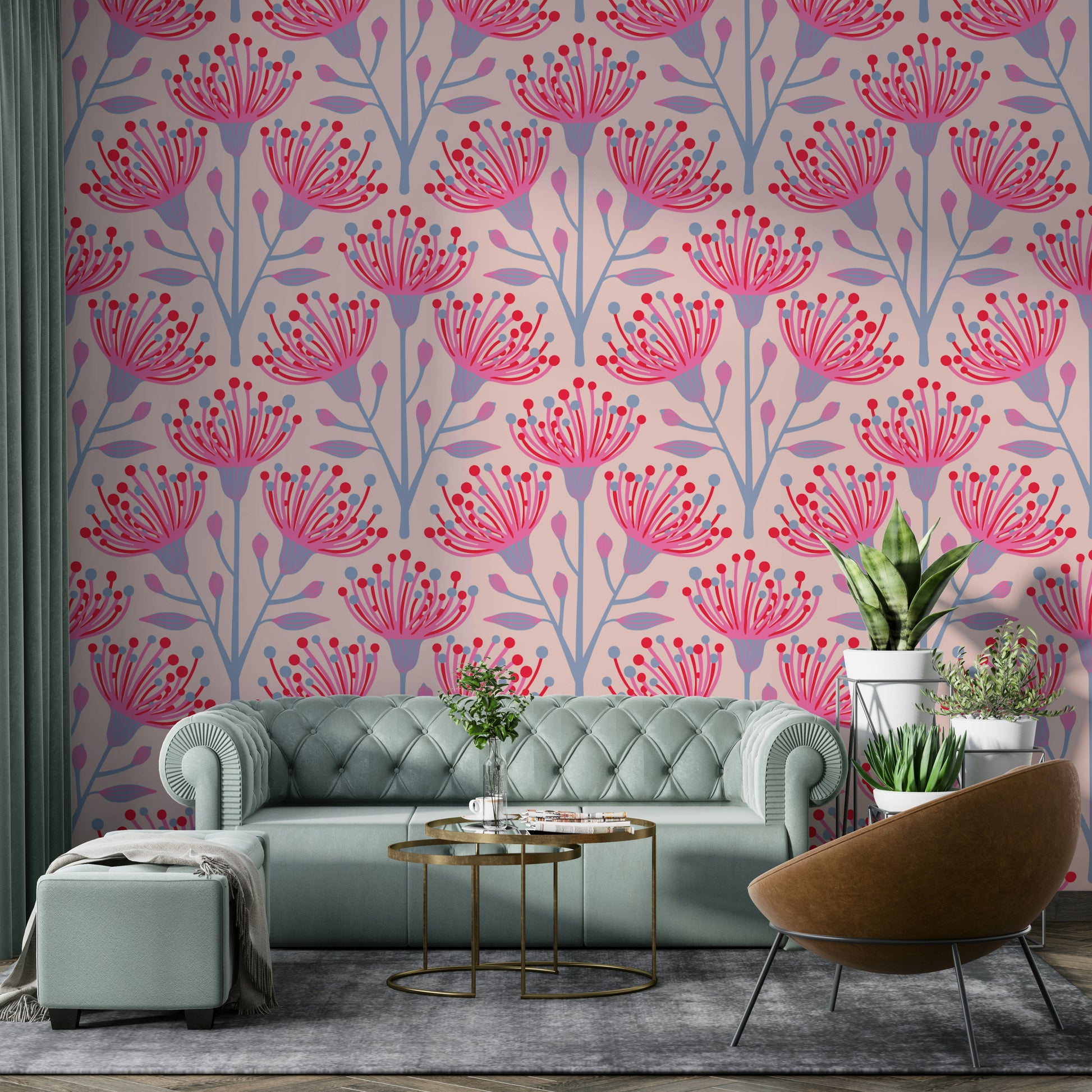 Unique blend of striking colors and natural elements.

