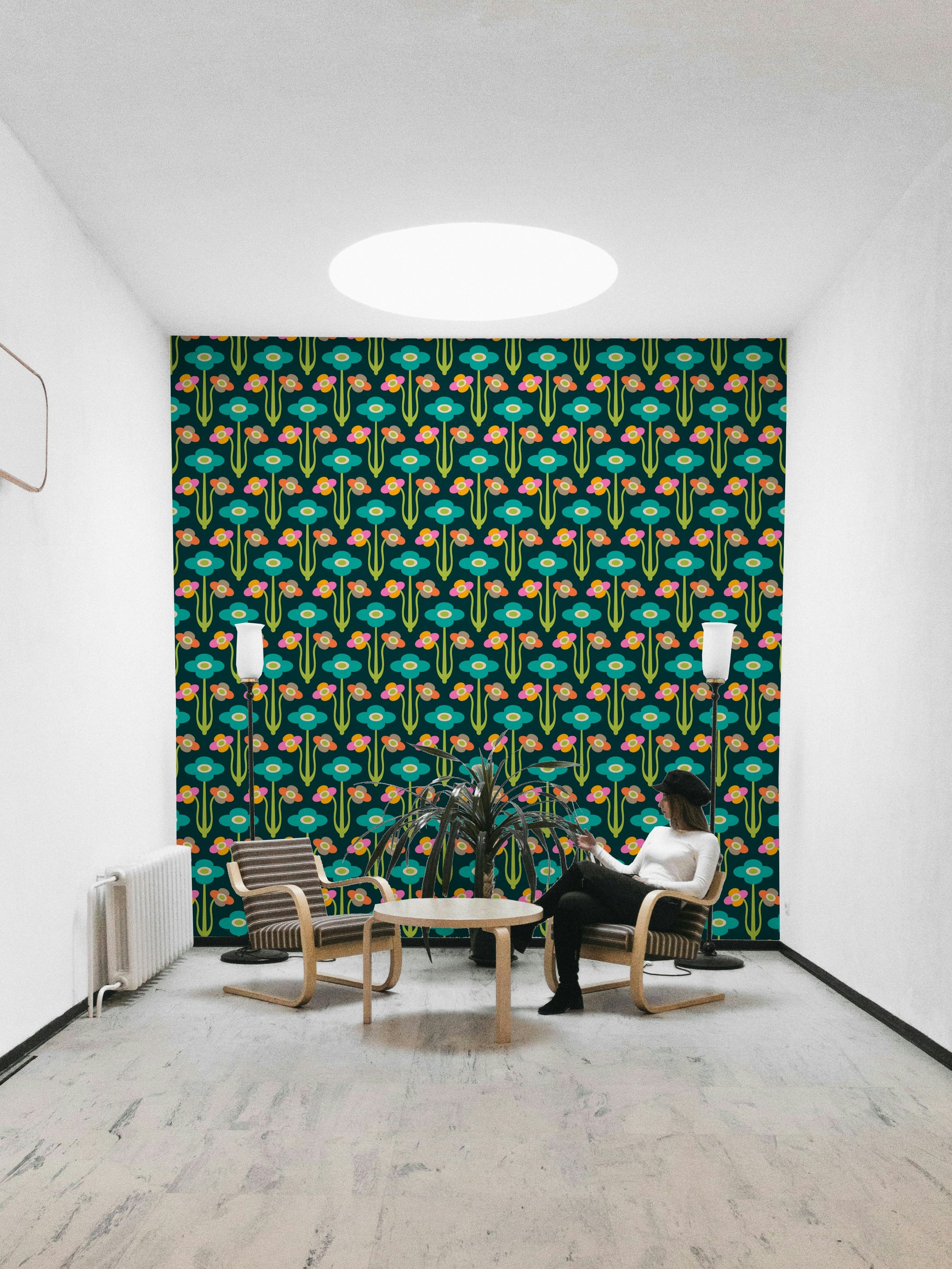 Retro Scandinavian-inspired design wallpaper.

