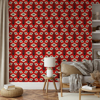 Hand-drawn look with organic shapes and strong colors.

