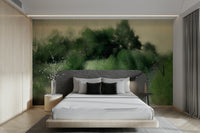 Wall mural creating a sense of depth and escape.

