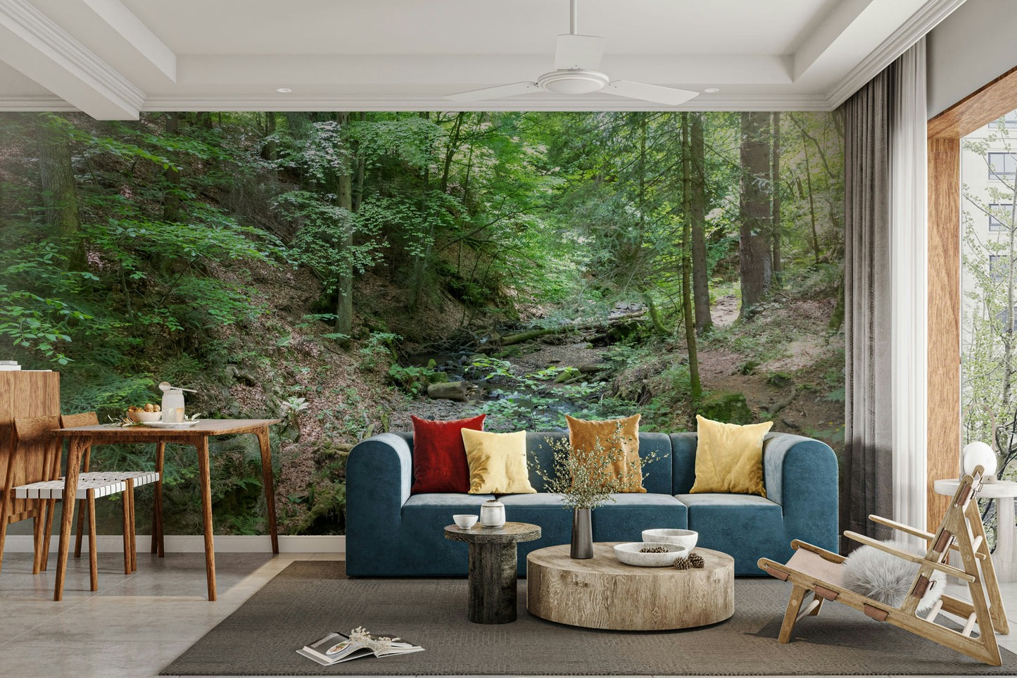 Nature photography print of a serene woodland scene.

