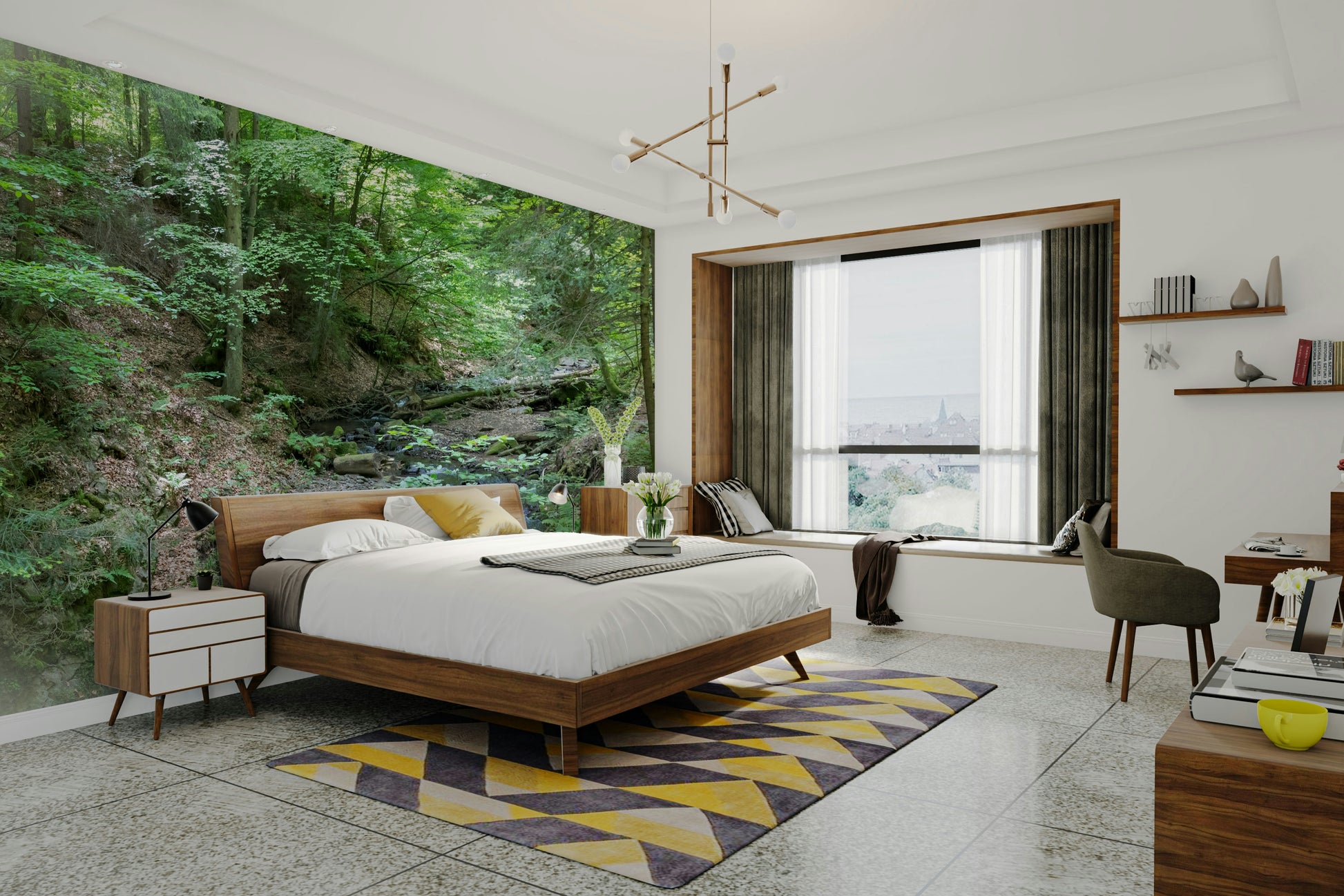 Realistic depiction of a natural forest environment.

