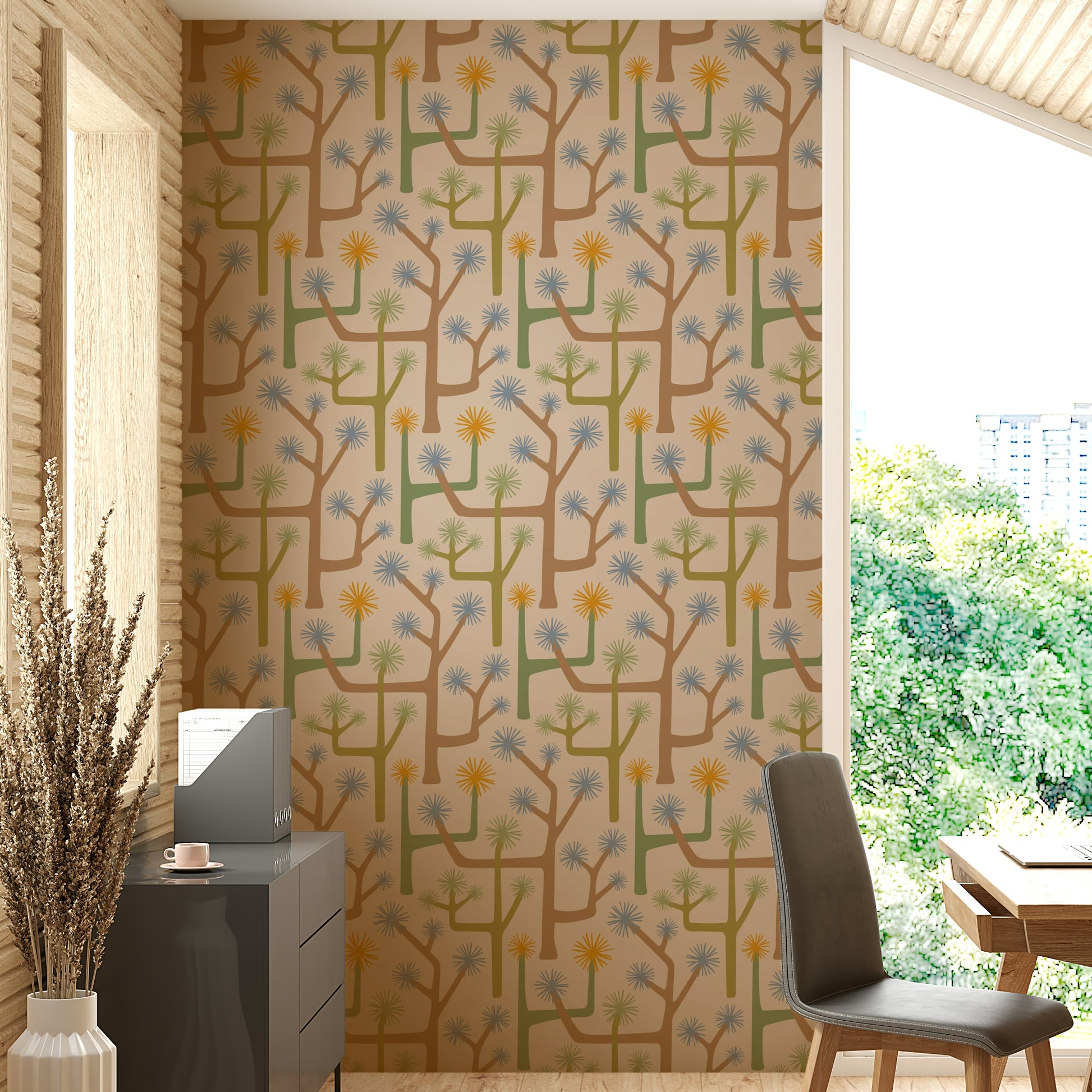 Retro-inspired aesthetic on wallpaper.

