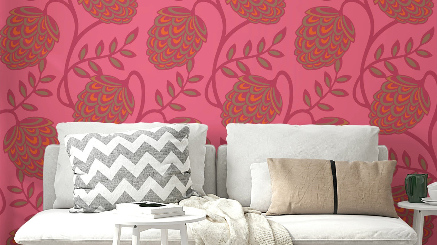 Modern Art Nouveau floral pattern.

